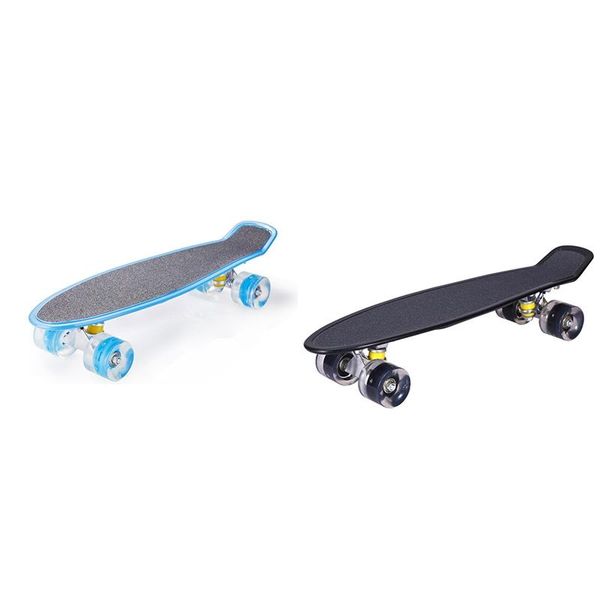 

four-wheel mini longboard pastel color skate board skateboard with led flashing wheels retro skateboarding