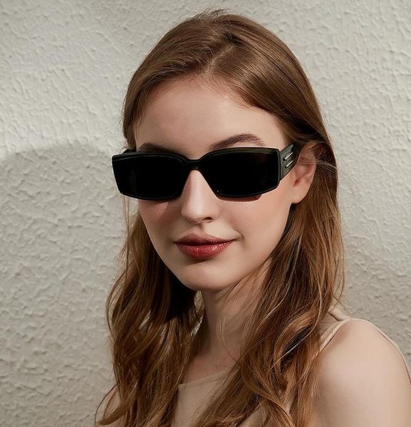 

sunglasses 2021 fashion retro classic rectangular women's cool gm brand design color number, White;black