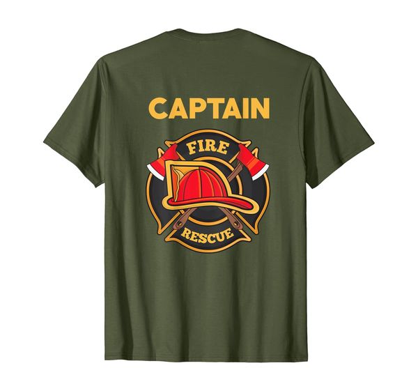 

fire rescue captain department t-shirt firefighters firemen, White;black