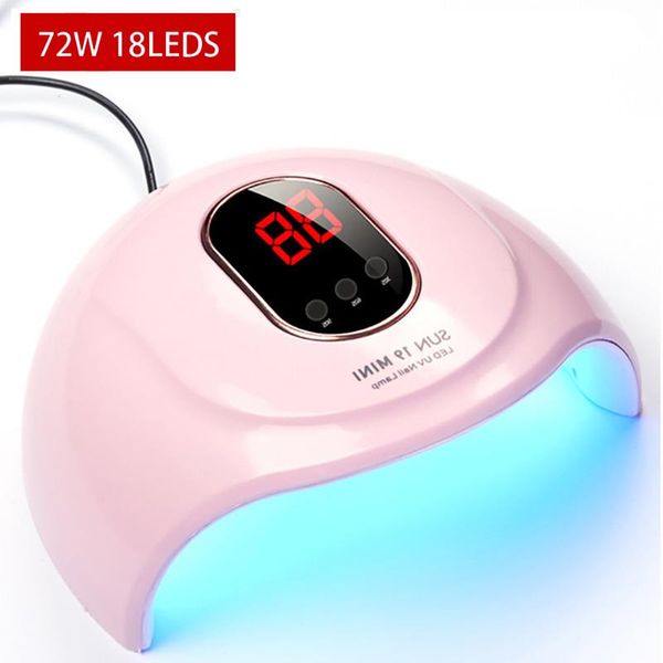 

nail dryers uv lamp dryer machine gel polish manicure set with 18 pcs leds lcd display
