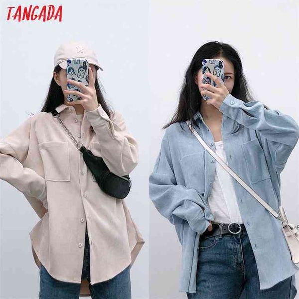 

tangada women preppy oversize corduroy blusas mujer de moda boyfriend style shirt womens 6p59, White