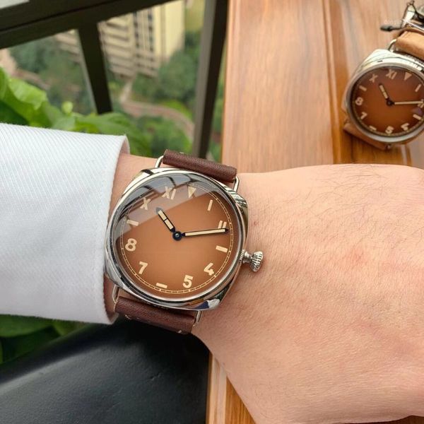 

wristwatches men's watches 316l stainless steel 47mm mechanical movement for man automatic special wristwatches1, Slivery;brown