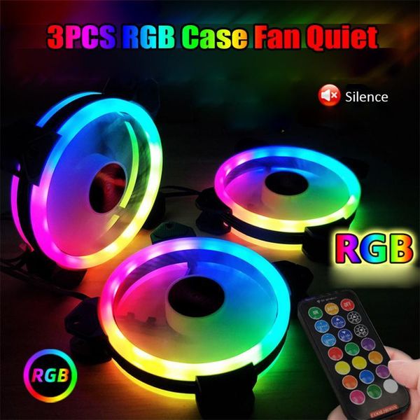 

fans & coolings 3pcs/set computer cooling fan pc music rhythm rgb case quiet with control hub