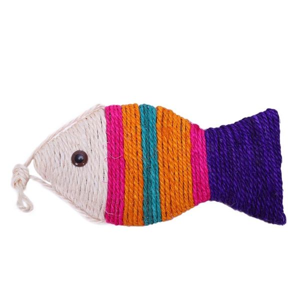 

cat toys -sisal rope fish shaped kitten hanging scratcher (random color)