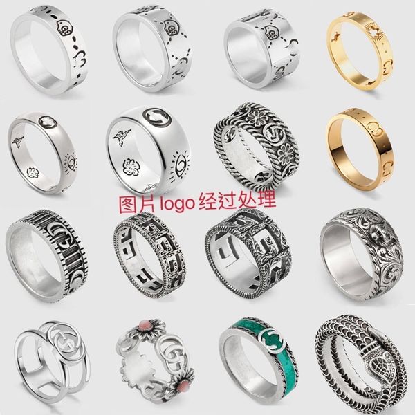 

design jewelry sterling silver ring 925 old men and women daisy skeleton elf