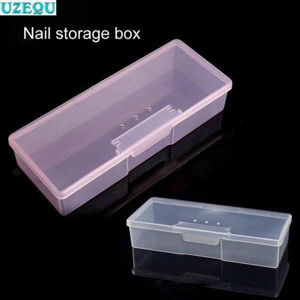 

storage boxes & bins stand display organizer case buffer grinding files plastic transparent nail art equipment box manicure tools