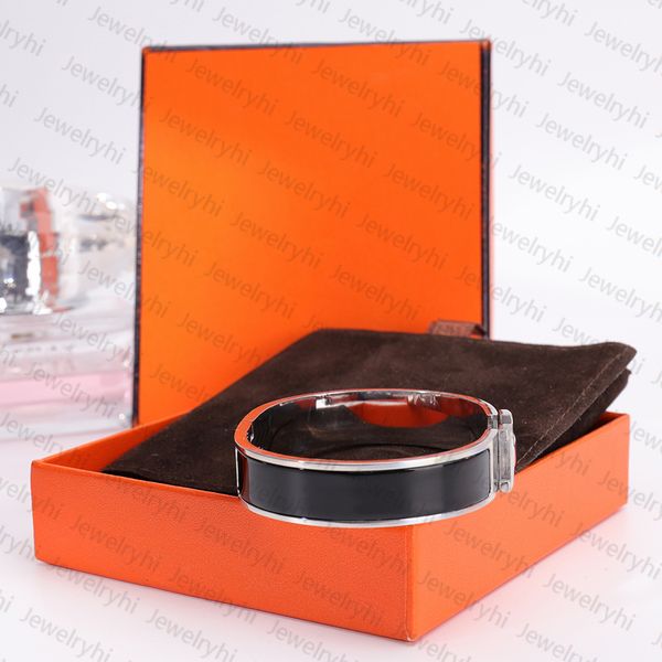 

silver enamel rainbow bracelets wrist jewelry woman cuff classical bracelet for man women jewelrys 14 color optional, Black