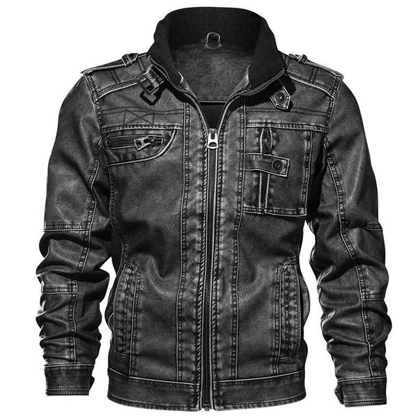 

men's jackets 2021 spring mens leather classic motorcycle jacket male plus faux men drop, Black;brown