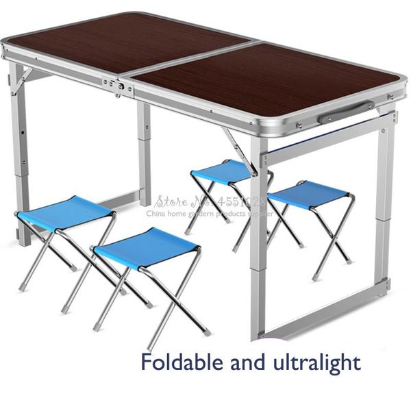 

folding tables and chairs set for kitchen dining outdoor garden picnic & camping - with adjustable legs furniture camp