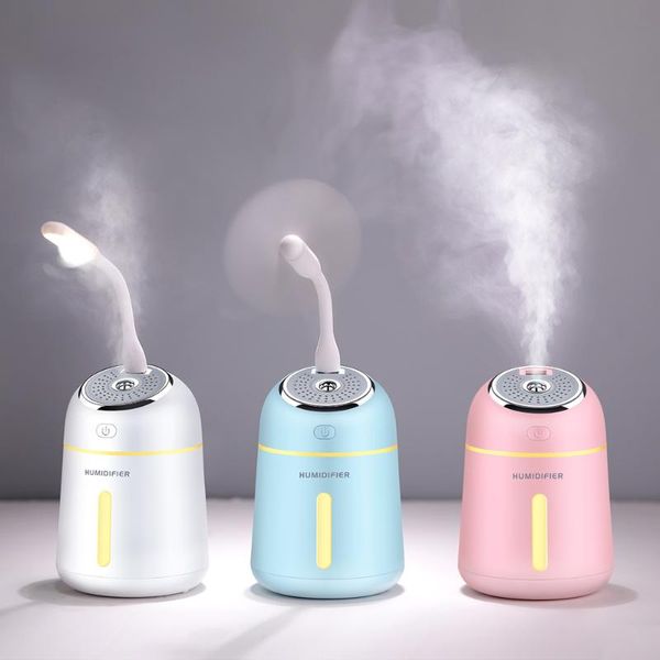 

essential oils diffusers 3 in 1 ultrasonic air humidifier 330ml ultra-quite mini led light usb fan aroma difusor for home car oil diffuser