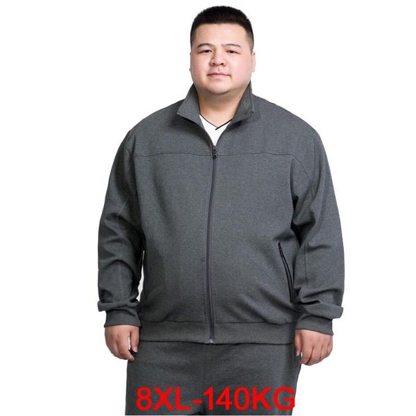 

men's tracksuits 8xl large autumn winter men sets pants clothing sweatsuit fashion clothes trousers sportswear sweatpants long sleeve, Gray