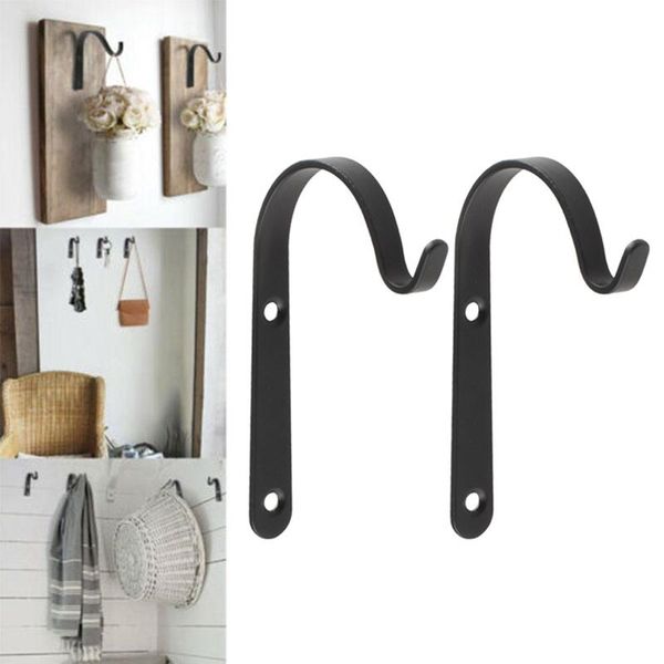 

hooks & rails 4pcs flower pot plant basket hook bending durable iron flowerpot hanger hanging bracket garden decoration