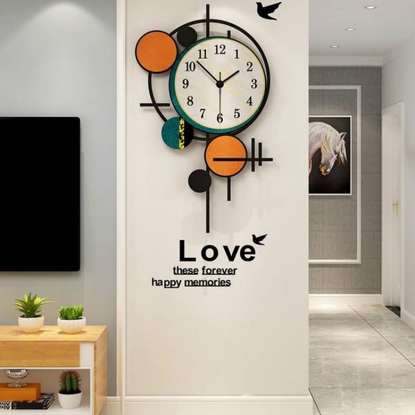 

large wall clock modern design living room decoration nordic style silent acrylic watchs home decor clocks gift