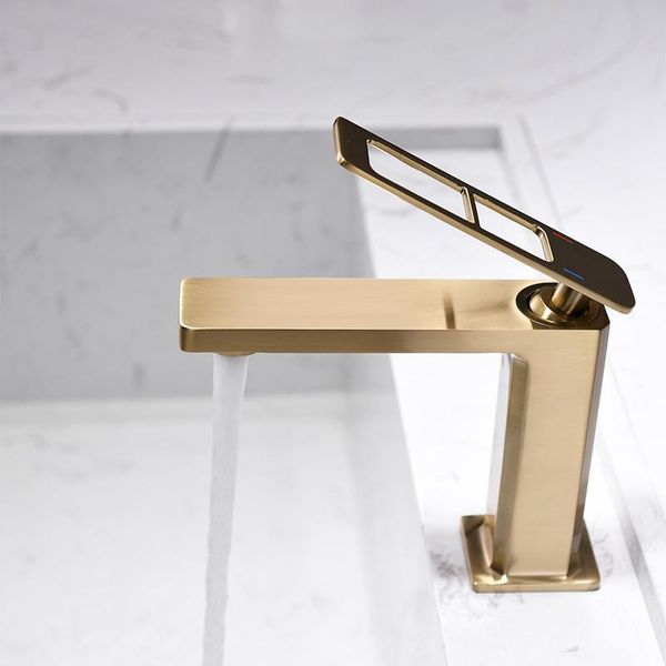 

bathroom basin faucets brushed gold brass tap gun gray sink mixer and cold faucet lavotory