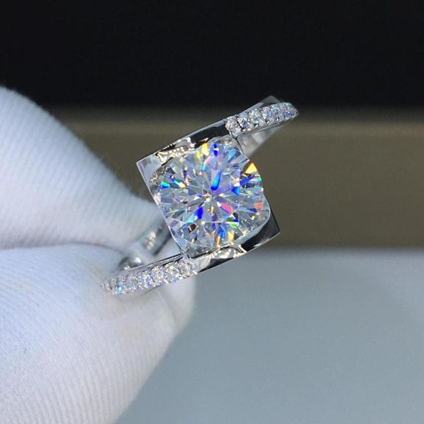 

wedding rings bright super shiny eight hearts and arrows zircon carat imitation adjustable engageent woman ring female gift, Slivery;golden