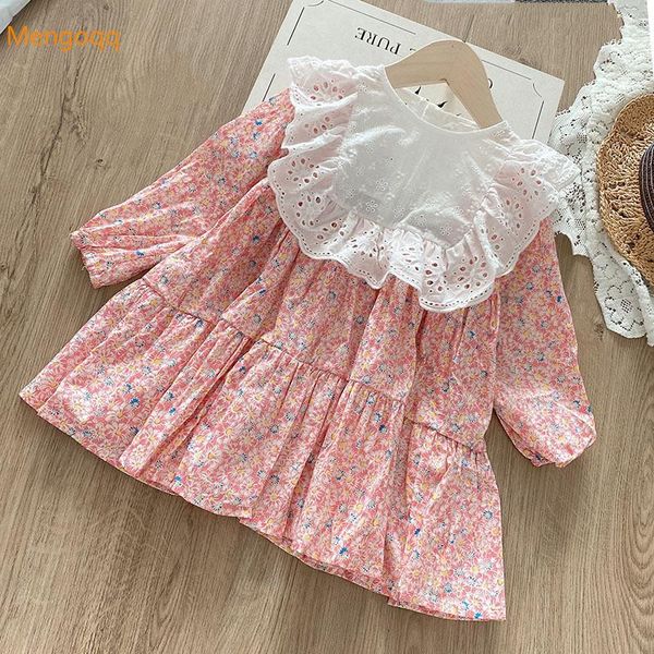 

girl's dresses toddler kids baby girls autumn full sleeve ruffles patchwork flower knee-length dress children clothes casual 1-6y, Red;yellow