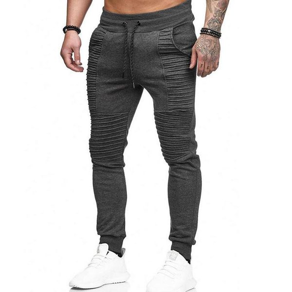 

men's pants nice fashion brand men slim solid color elasticity casual man trousers designer khaki mens joggers m-3xl, Black