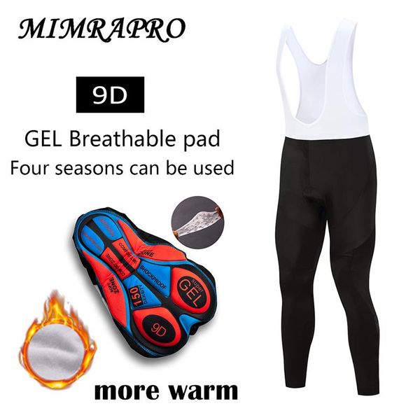 

racing pants mimrapro white bib cycling long sleeve clothing add thickness style riding cashmere keep warm 02-205, Black;blue