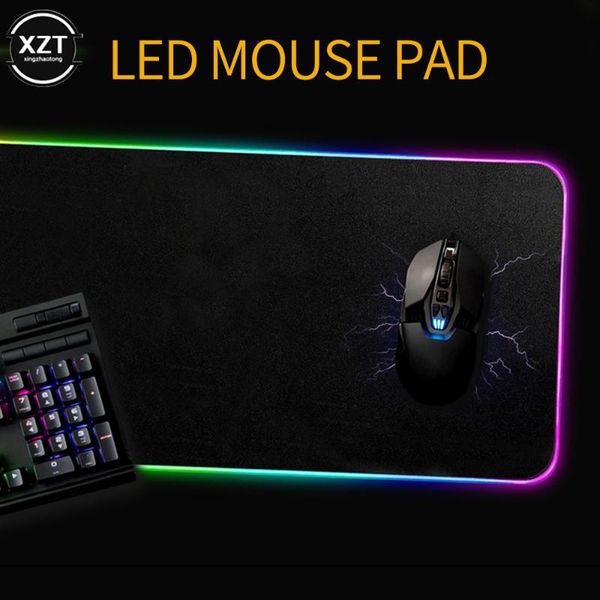 

mouse pads & wrist rests rgb luminous gaming pad colorful oversized glowing usb led extended illuminated keyboard non-slip blanket large mat