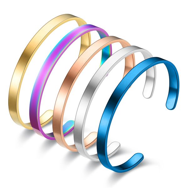 

cuff bangle stainless steel men cuff bracelet for man woman fashion jewelry wholesale, Black