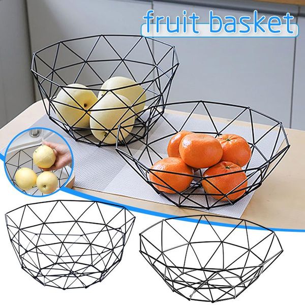 

creative storage basket wrought iron fruit living room home snack panier rangement opbergmanden baskets