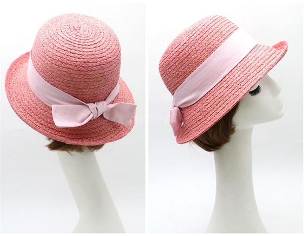 

wide brim hats 202106-gaoda-bowknot summer color raffia grass bowknot sunshade holiday lady sun cap women leisure hat, Blue;gray