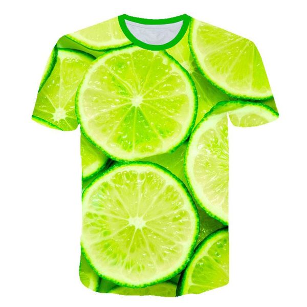 

men's t-shirts summer fruit print casual t-shirt lemon orange oversized men and women street interesting clothing, White;black
