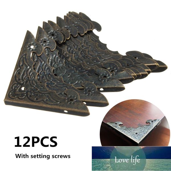 Outro hardware de porta 12 Pcs Antique Bronze Table Protector Decorativo Caixa de Presente Canto Caixa De Madeira Guarda