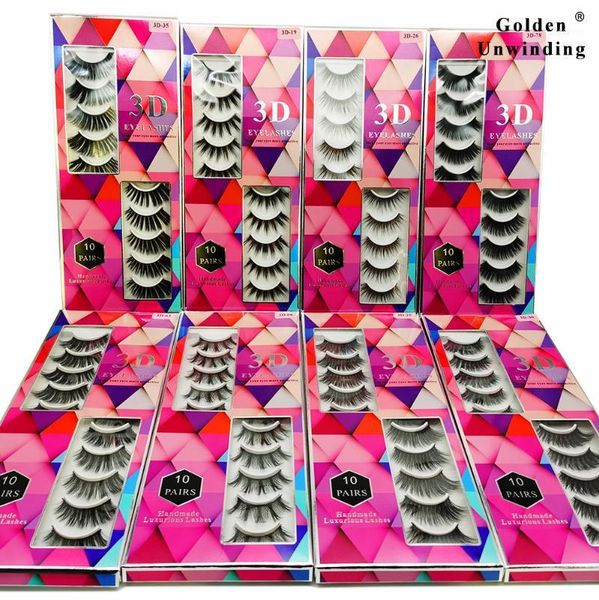 

10pairs bulk 3d faux mink eyelashes natural thick long false dramatic fake lashes makeup extension1