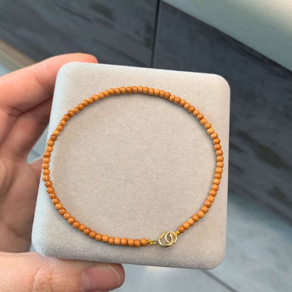 

strands wenwan olive seed small 3.0mm single circle bracelet diy bracelet for men and women with 14k gold button, Black