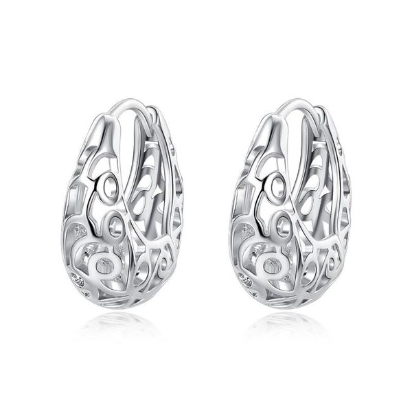 

hoop & huggie european and american fashion creative jewelry trip moon earrings simple hollow women ear buckle mesh, Golden;silver