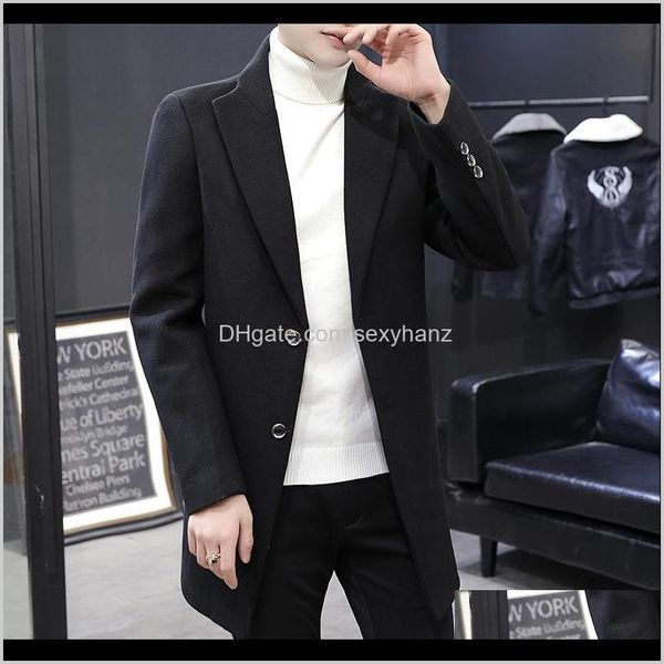 

blends outerwear & coats clothing apparel drop delivery 2021 sell autumn winter mens business casual trench overcoat windbreaker, Black