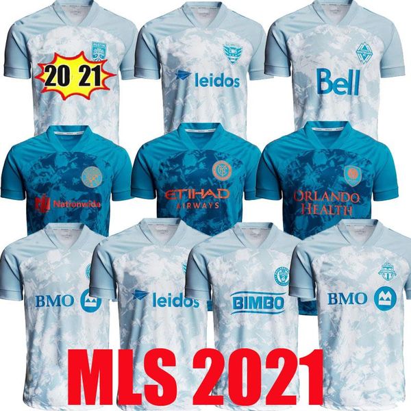 

mls 2021 x parley primeblue kit soccer jersey toronto orlando philadelphia union nycfc city austin columbus vancouver whitecaps d.c. united, Black;yellow