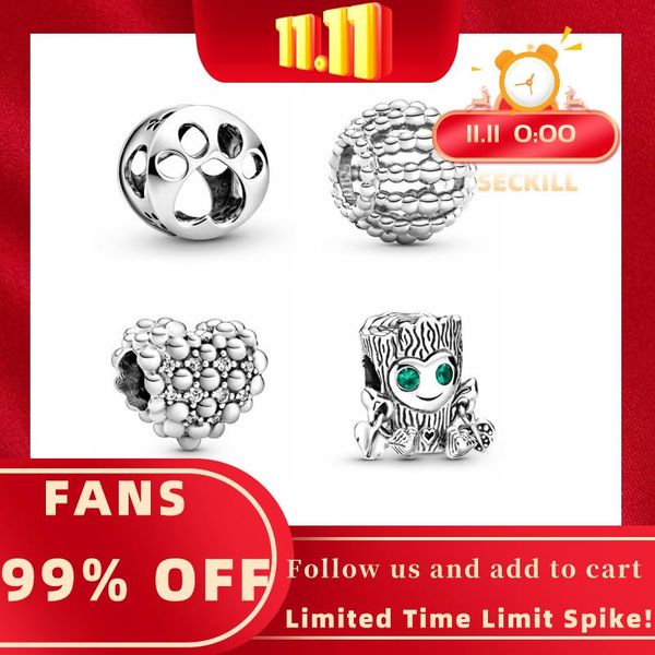 

other 11.11 sale 2021/11/11 morse code 0:00 fans exclusive 99% off seckill little cute tree man bead charms silver fine jewelry