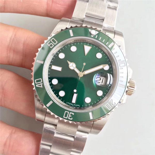 Orologi da uomo d'affari quadrante verde lunetta in ceramica orologio automatico 2813 movimento orologi da polso reloj de lujo