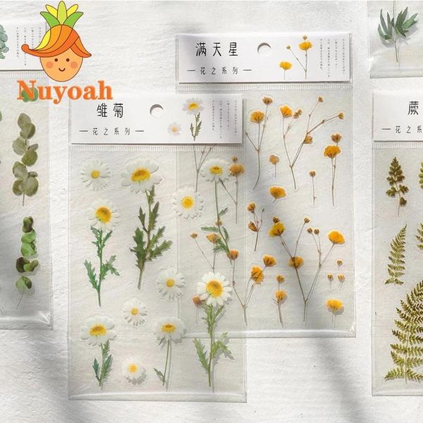 

craft tools 12 designs stickers for journaling natural daisy clover japanese words transparent plants deco flower