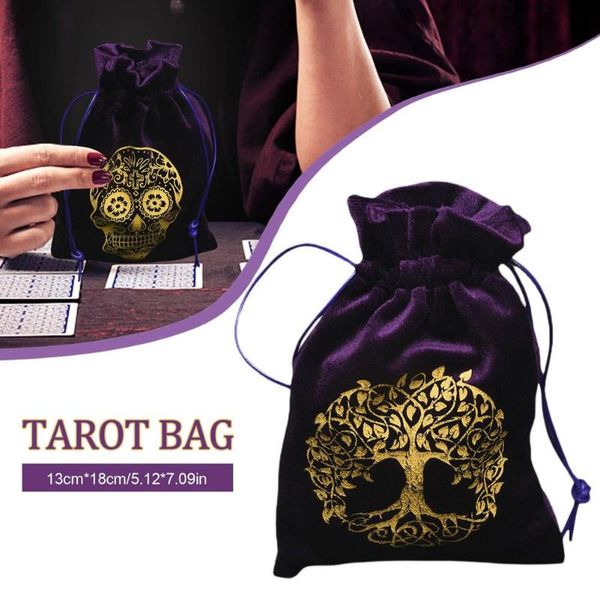 

storage bags velvet tarot bag portable divination drawstring package light soft printing cloth card small object protection pouch