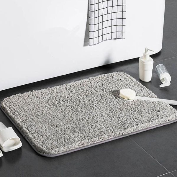 

carpets plush floor mat bathroom household carpet skid resistance (light grey)