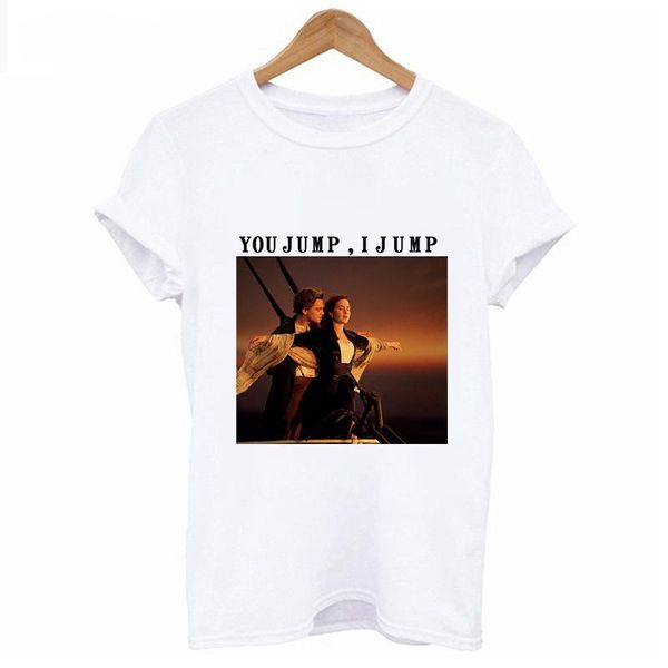 

women's t-shirt female aesthetics tee hipster tshirt summer t shirt women spoof titanic cat printed harajuku, White