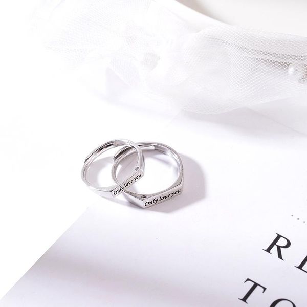 

wedding rings ziris luxury jewelry 925 sterling silver lover's message ring only love you for engagement valentine's day gift, Slivery;golden