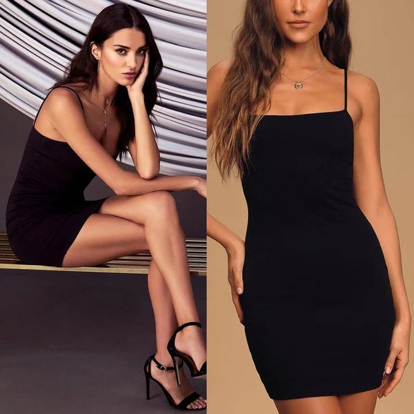 

casual dresses summer solid temperament commuter pack hip skirt short black high waist women's wear, Black;gray