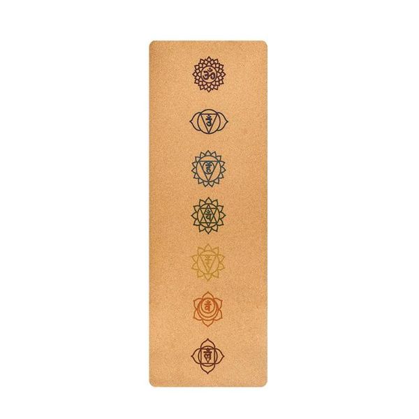 

yoga mats tpe+cork non-slip mat fitness position line eco-friendly natural cork mattress pilates exercise training