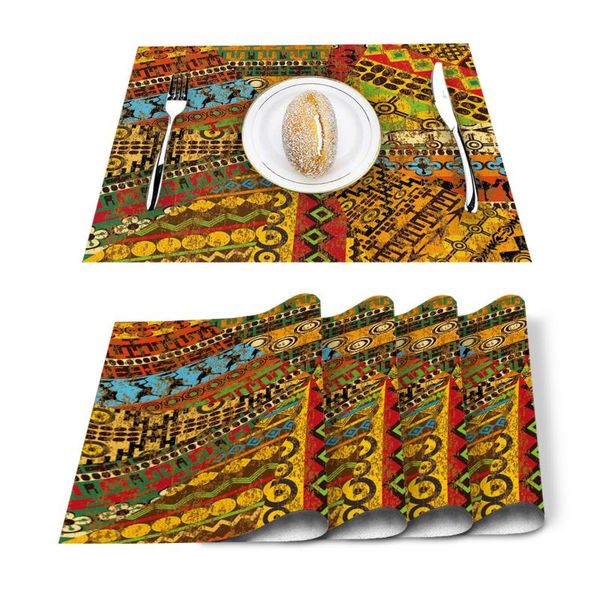 

table runner ethnic style african retro printed kitchen placemat dining mat cotton linen pads cup mats home decor