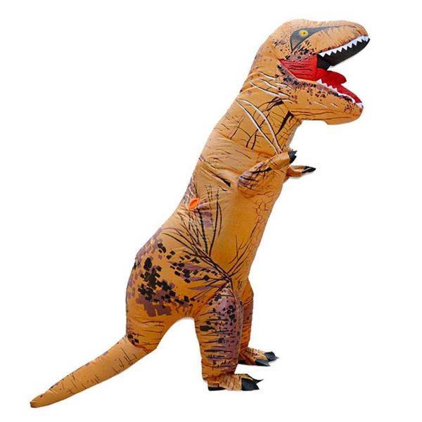 

kids boys giant inflatable dinosaur costume t-rex blow up fancy dress q0910, Blue