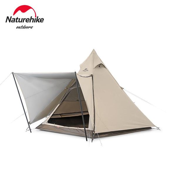 

tents and shelters naturehike outdoor hiking picnic trip 3-4 people camping hexagonal pyramid family tent windproof waterproof awning