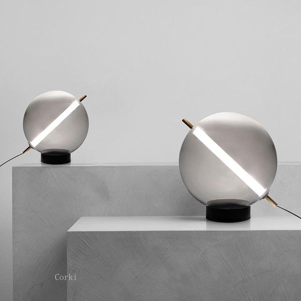 

table lamps modern simple smoky gray glass led light bedroom bedside reading desk lamp study living room creative lighting fixtures