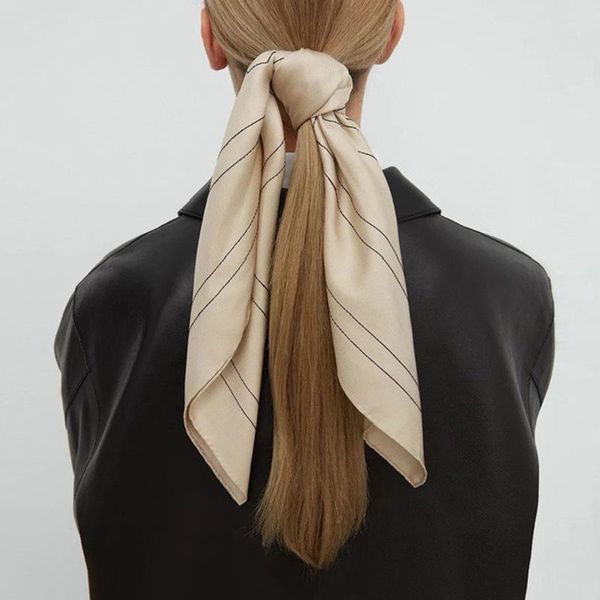 

hats, scarves & gloves sets fashion silk square scarf kerchief ladies embroidered headband 2021 women satin headkerchief for lady girl, Blue;gray