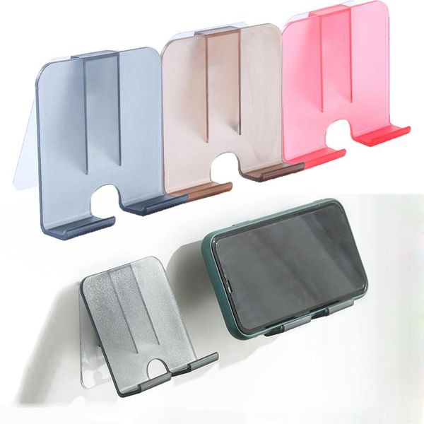 

cell phone mounts & holders 2021 non-marking sticky wall-mounted charging rack universal holder bedside mobile stand shelf