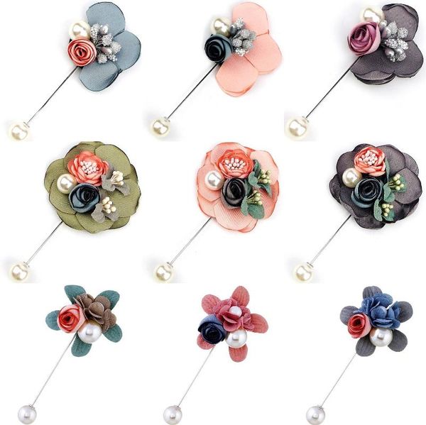 

pins, brooches creative fashion easy matching clothing pin wedding fabric flower brooch for office lady women gifts, Gray