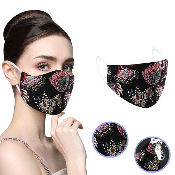 

and winter printed cotton autumn dust riding ear can insert filter cloth mask